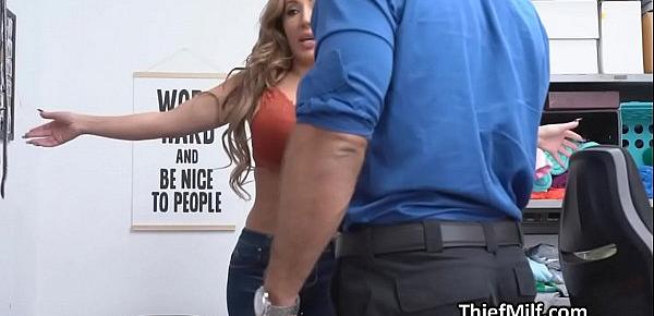  Security guard cant resist this curvy big tit MILF